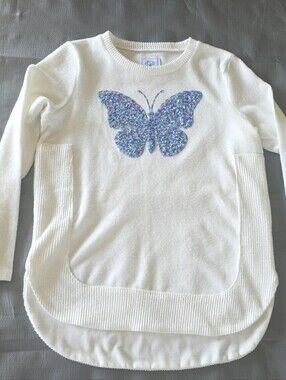 ColorTree Girls Sequin Butterfly Knit Sweater Size L 14